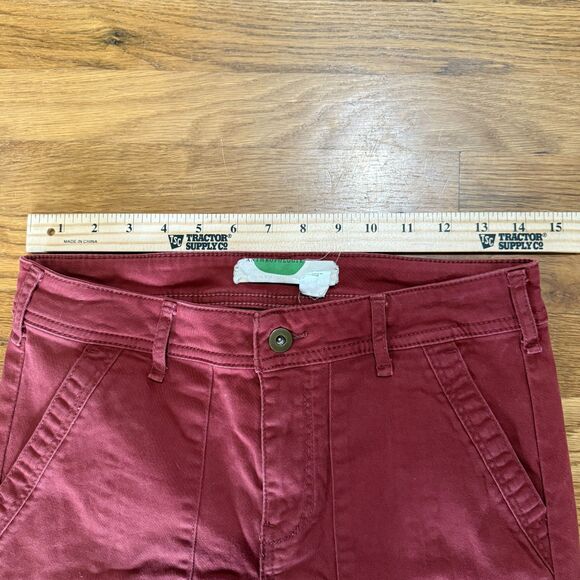 Anthropologie Jefferson Slim Utility Pants Size 27 Dark Red Chino Ankle - Picture 5 of 6